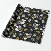 White Black Mäuse Weihnachten Geschenkpapier (Ungerollt)