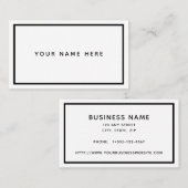 White Black Minimal Business Card Visitenkarte (Vorne/Hinten)