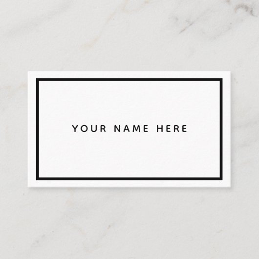 White Black Minimal Business Card Visitenkarte (Vorderseite)