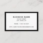 White Black Minimal Business Card Visitenkarte (Rückseite)