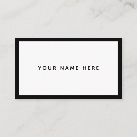White Black Minimal Business Card Visitenkarte (Vorderseite)