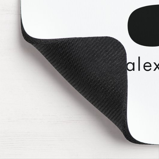 White Black Minimal Monogram Modern Elegant Mousepad (Ecke)
