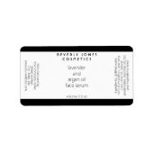 White & Black Modern Cosmetics Dropper Bottle Adressaufkleber (Vorne)