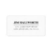 White & Black Modern Return Address Label Adressaufkleber (Vorne)