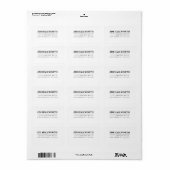 White & Black Modern Return Address Label Adressaufkleber (Vorne)