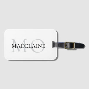 White Black Monogram Personal Travel Gepäckanhänger