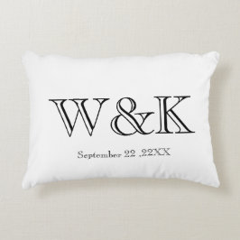 White & black monogram wedding keepsake  dekokissen