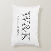White & black monogram wedding keepsake  dekokissen (Rückseite(Vertikal))