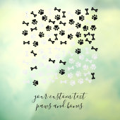 White Black Pet Dog Cat Bone Paws cafe store Fensteraufkleber (Blatt 3)