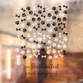 White Black Pet Dog Cat Bone Paws cafe store Fensteraufkleber (Blatt 2)