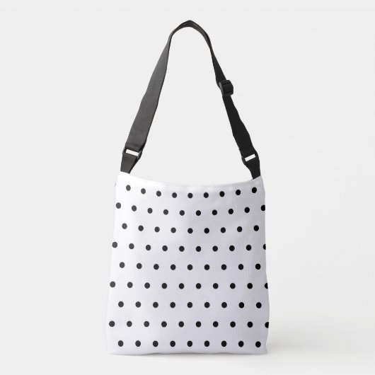White Black Polka Dots Tragetaschen Mit Langen Trägern (Vorderseite)
