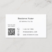 White Black qr Code Rabattkarte (Rückseite)