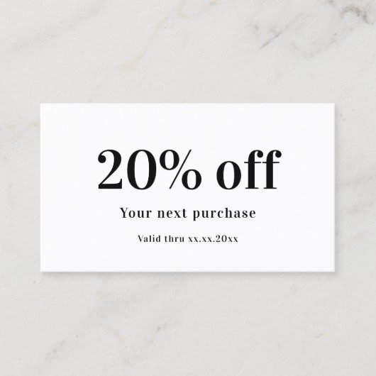 White Black qr Code Rabattkarte (Vorderseite)