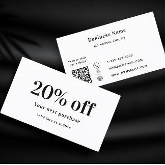 White Black qr Code Rabattkarte