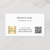 White Black qr Logo-Geschäft Rabattkarte (Rückseite)