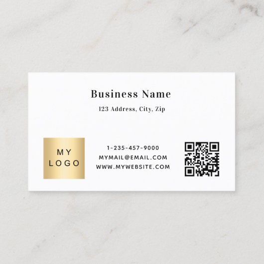 White Black qr Logo-Geschäft Rabattkarte (Rückseite)