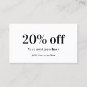 White Black qr Logo-Geschäft Rabattkarte (Vorderseite)