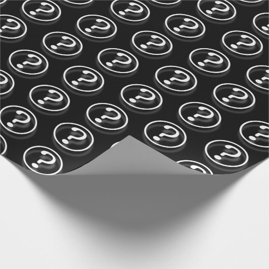 White Black Question Marks Geschenkpapier (Ecke)