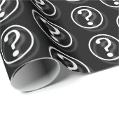 White Black Question Marks Geschenkpapier (Rolleneckpunkt)