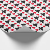 White Black & Red Christmas Tree Wrapping Paper Geschenkpapier (Ecke)