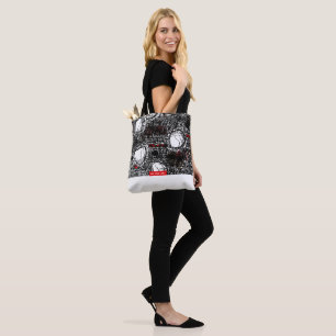 White&Black Scribble Tragetaschen Mit Langen Träge Tasche