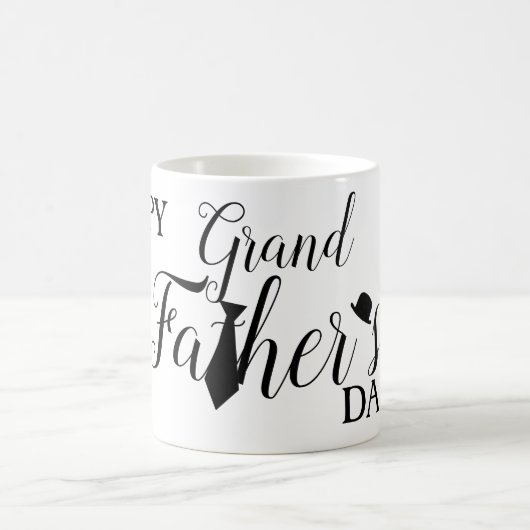 White Black Scripts Krawatte Happy Grand Vatertag Kaffeetasse (Mittel)