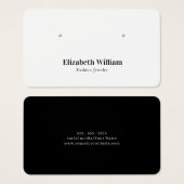White Black Simple Elegant Earring Display Card (Vorne & Hinten)