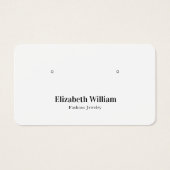 White Black Simple Elegant Earring Display Card (Vorderseite)