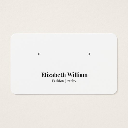 White Black Simple Elegant Earring Display Card (Vorderseite)