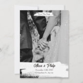 White Black Simple Minimalistisch Wedding Einladung (Vorderseite)