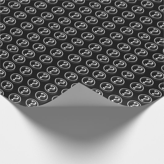 White Black Small Question Marks Geschenkpapier (Ecke)