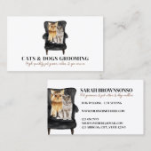 White Black Sofa Yorkie Dog Scottish Cat Pet Visitenkarte (Vorne/Hinten)