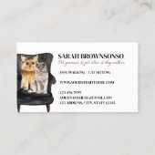 White Black Sofa Yorkie Dog Scottish Cat Pet Visitenkarte (Rückseite)