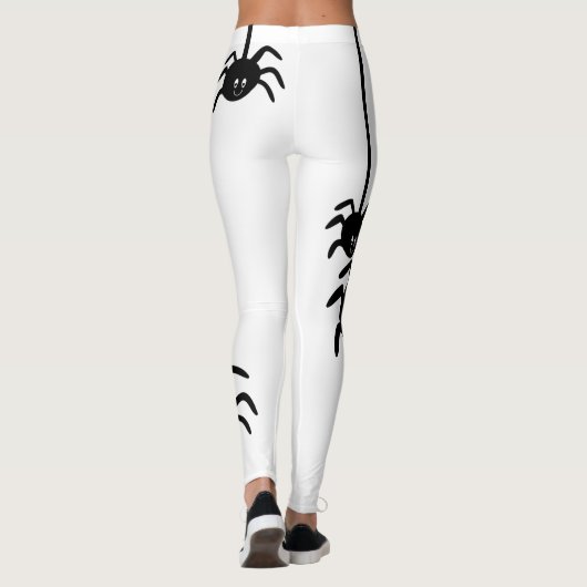 WHITE BLACK SPIDER HALLOWEWEESS BUSINESS LOGO CUST LEGGINGS (Rückseite)