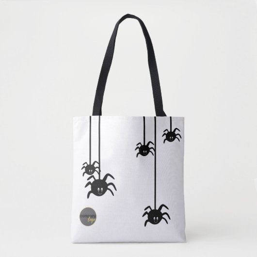 WHITE BLACK SPIDER HALLOWEWEESS BUSINESS LOGO CUST TASCHE (Vorderseite)