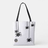 WHITE BLACK SPIDER HALLOWEWEESS BUSINESS LOGO CUST TASCHE (Rückseite)