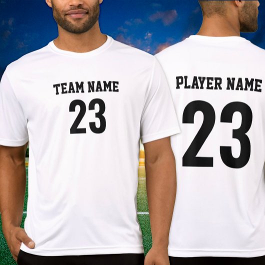 White Black Sports Team Jersey Number T-Shirt
