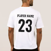 White Black Sports Team Jersey Number T-Shirt (Rückseite)