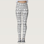 white&black stammes aztec pattern leggings (Vorderseite)
