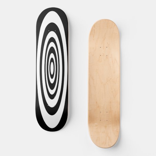 White & Black Surf Ovals Skateboard (Vorderseite)