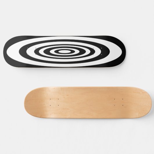 White & Black Surf Ovals Skateboard (Horizontal)