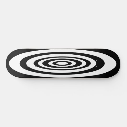White & Black Surf Ovals Skateboard (Horizontal)