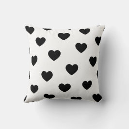 White Black Sweet Cosy Modern Romantic Chic Herz Kissen