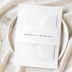 White Black Timeless Wedding Einladungsbanderole