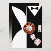 White Black Vegas Neujahr Hochzeitsempfang Einladung (Vorne/Hinten)
