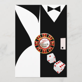 White Black Vegas Neujahr Hochzeitsempfang Einladung