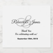 White & Black Vielen Dank für Ihr Hochzeitsliquor Bierflaschenetikett (Einzelnes Label)