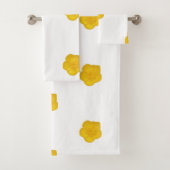 White & Black With Yellow Wildflower Photo Badhandtuch Set (Insitu)