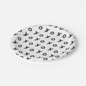 White & Black X O XO X&O's Trendy Niedlich Pappteller (Schrägansicht)