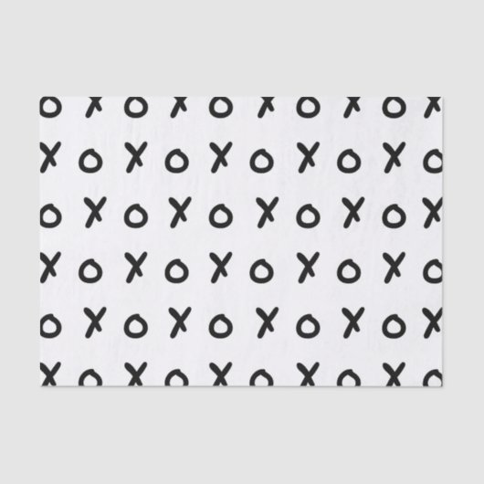 White & Black X O XO X&O's Trendy Niedlich Seidenpapier (Vorderseite)